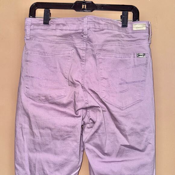 Seven 7 Jeans Mid Rise Ankle Skinny Purple Stretch Jeans Women's - Size 12 - Picture 12 of 12